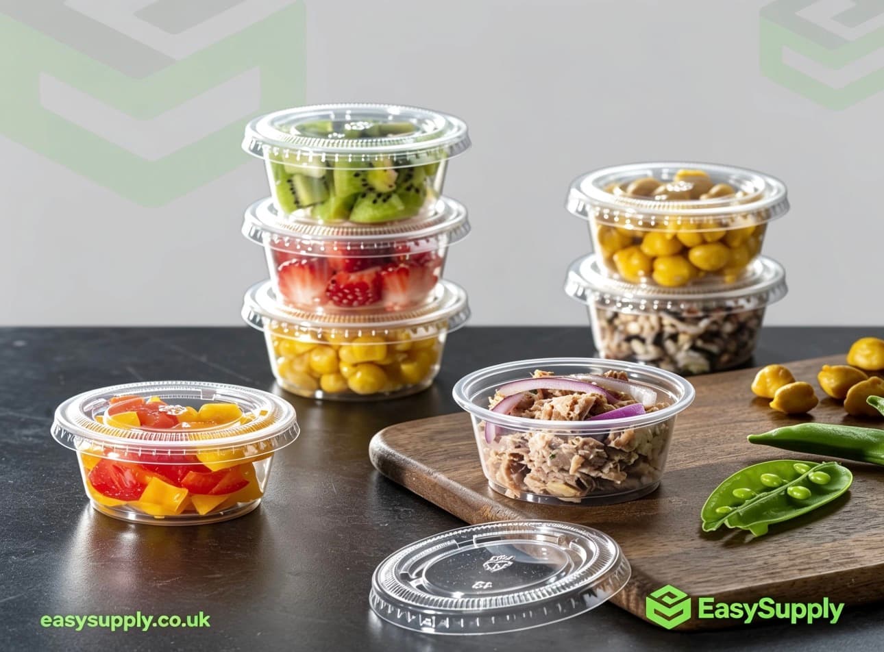 4 Oz Heavy Duty Clear  Separate Sauce Pots & Lids 800pcs - view 3
