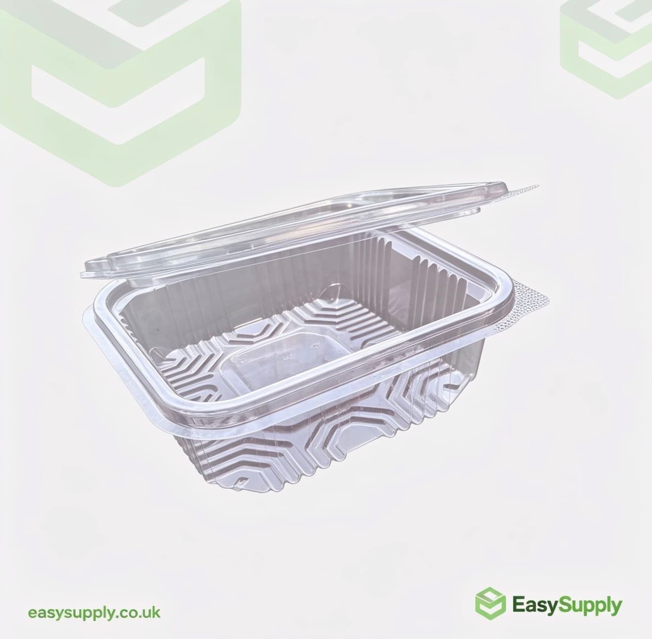 250 cc Clear Hinged Plastic Containers HD - view 2