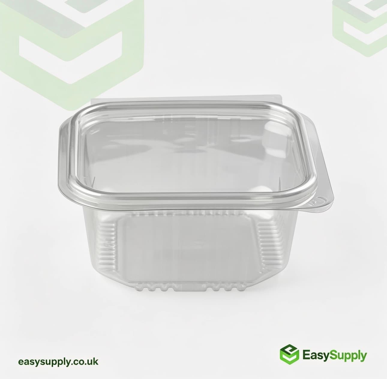 375 cc Clear Hinged Plastic Containers HD - view 3