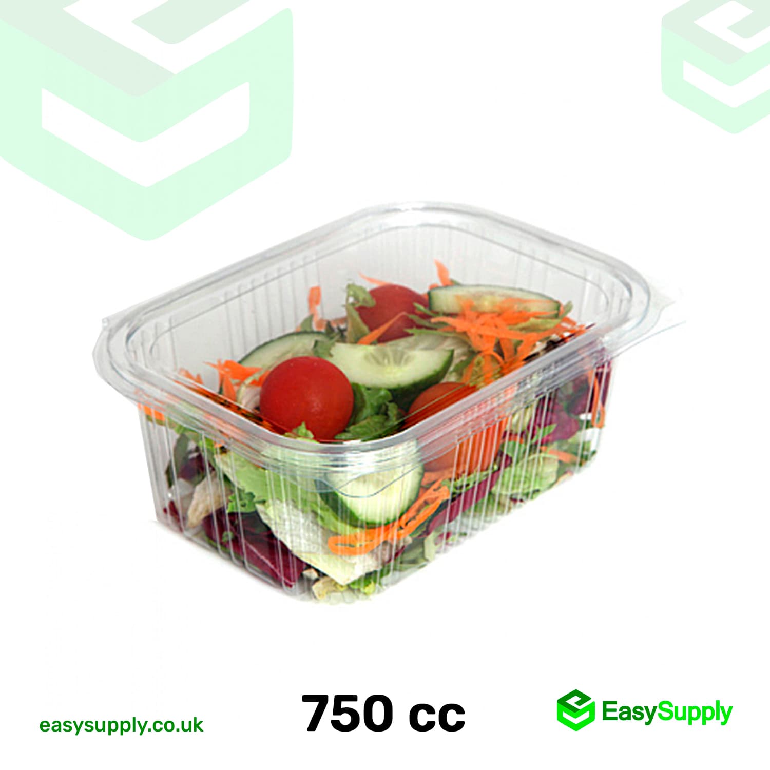 750 cc Clear Hinged Plastic Containers HD - view 2