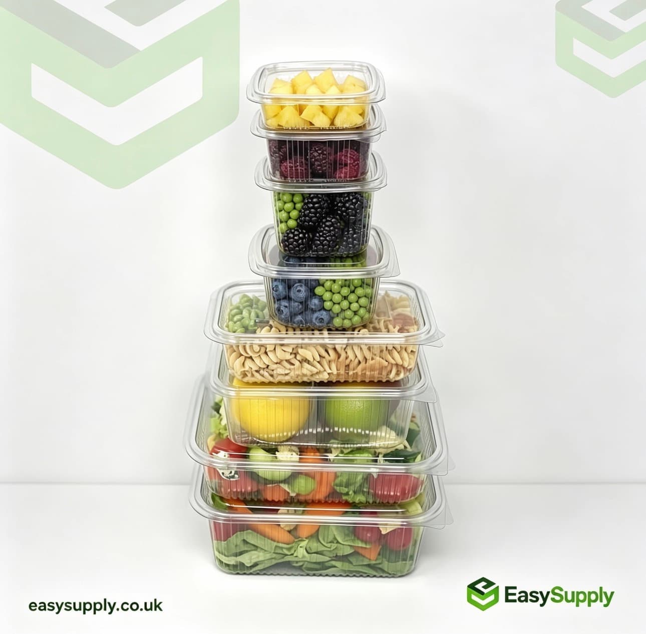 750 cc Clear Hinged Plastic Containers HD - view 4