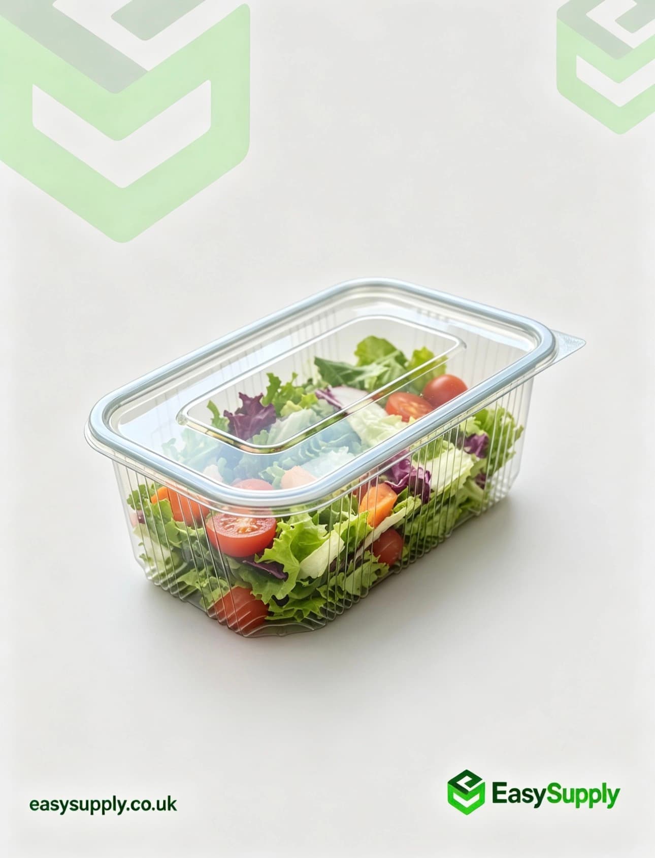 1000 cc Clear Hinged Plastic Containers HD - view 2