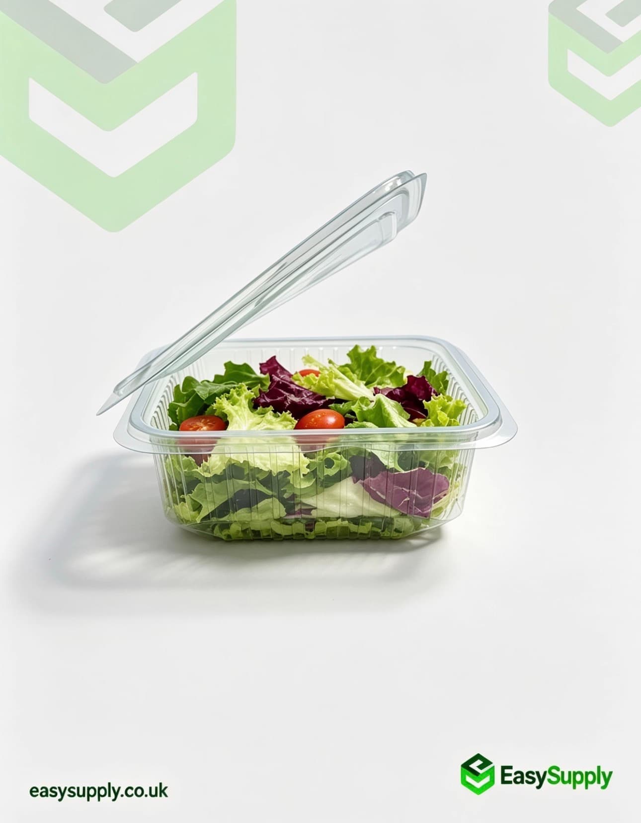 1250 cc Clear Hinged Plastic Containers HD - view 3