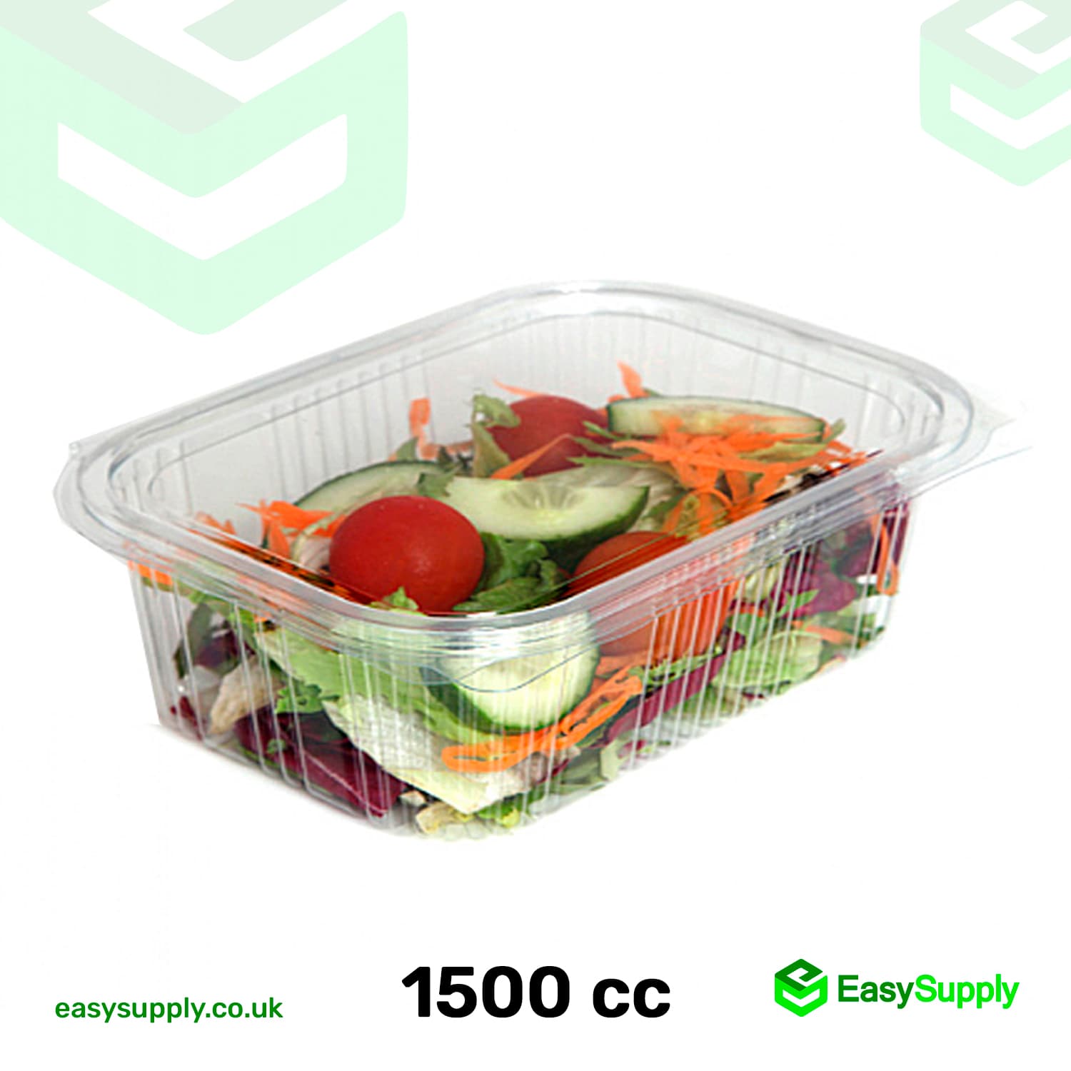 1500 cc Clear Hinged Plastic Containers HD - view 3