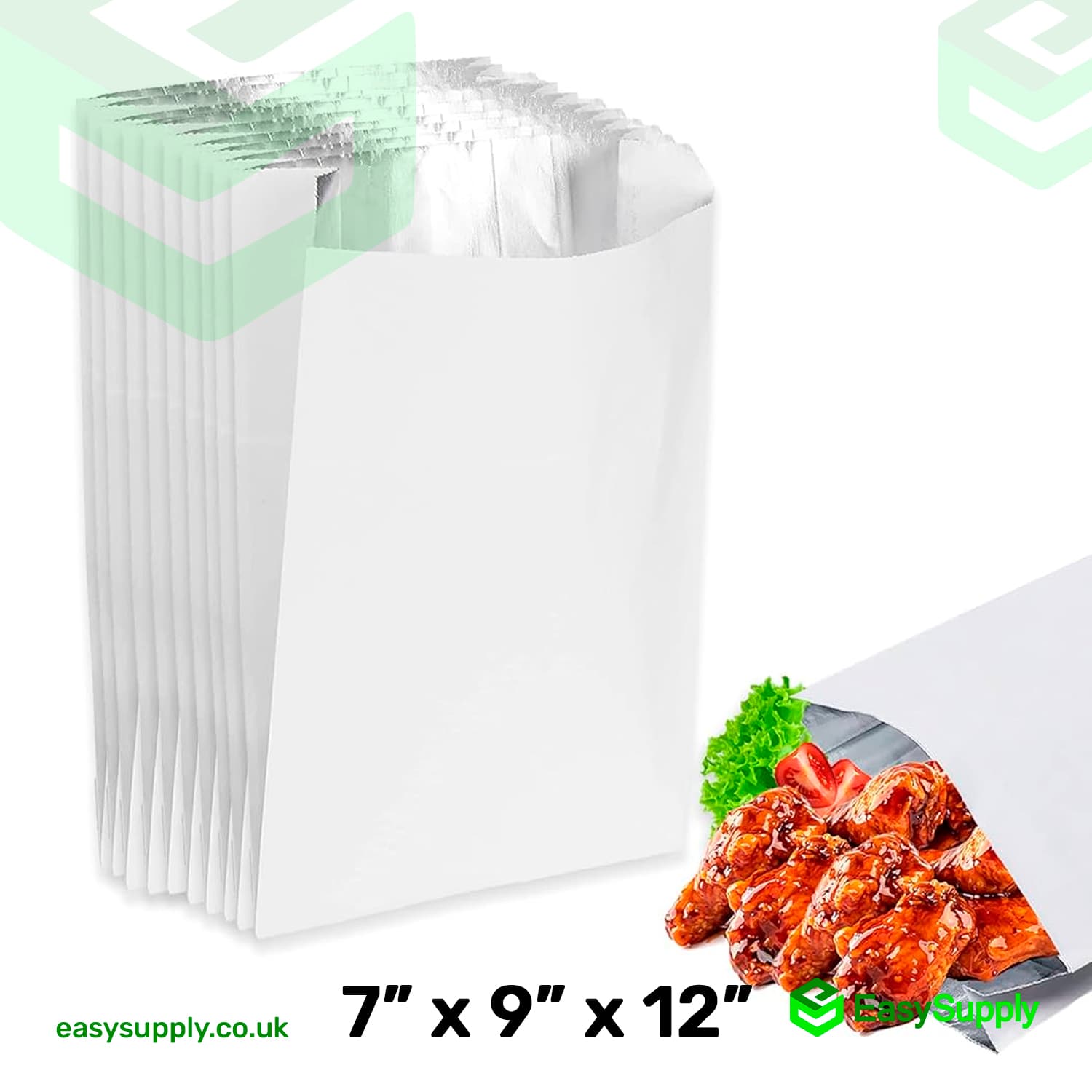 7" 9" 12" Foil Lined Bages 177 mm x 228 mm x 304 mm