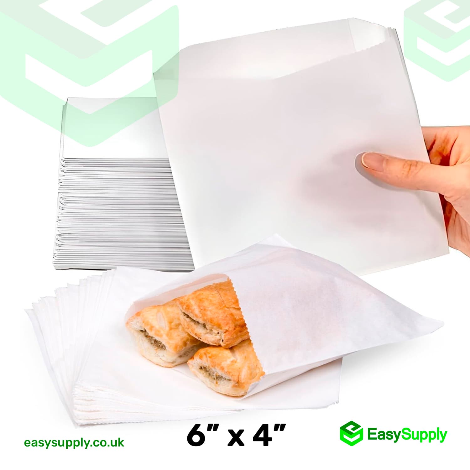 6" x 4" Greaseproof Paper Bags - view 2
