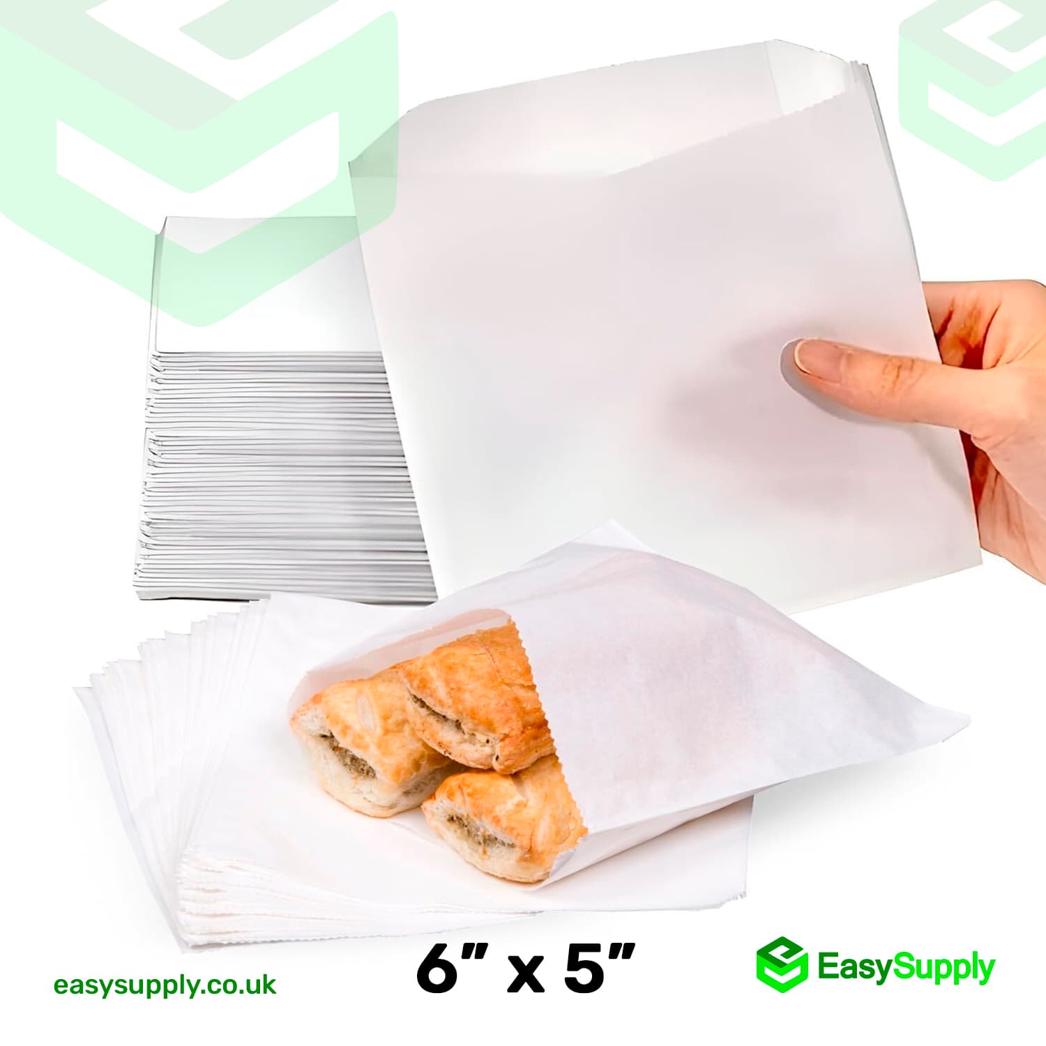 6" x 5" Greaseproof Paper Bags - view 2