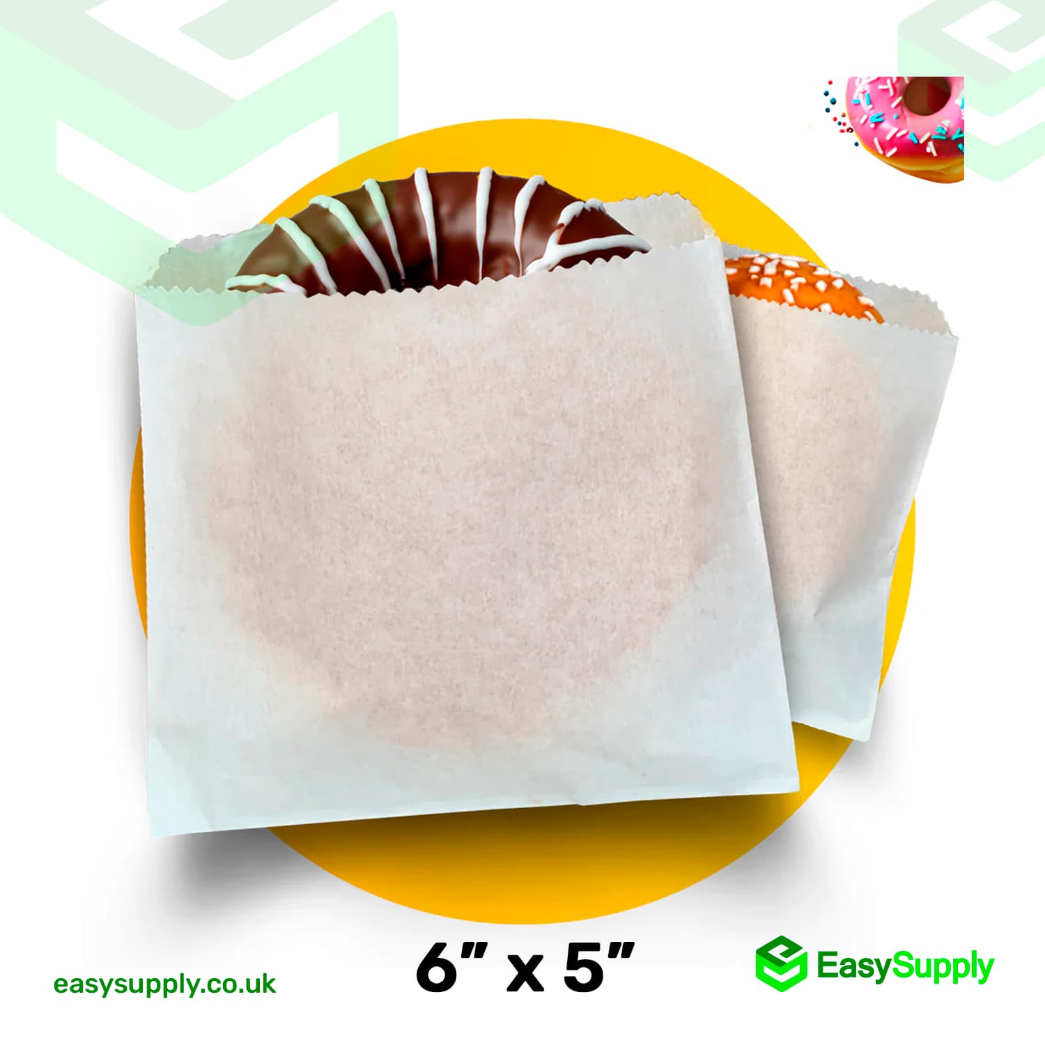 6" x 5" Greaseproof Paper Bags - view 2
