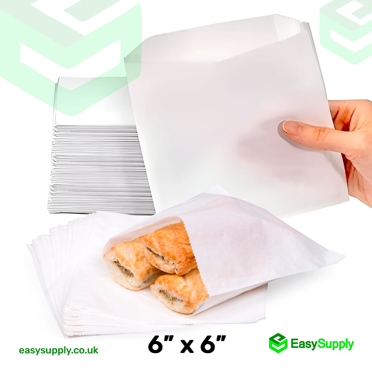 6" x 6" Greaseproof Paper Bags - view 2