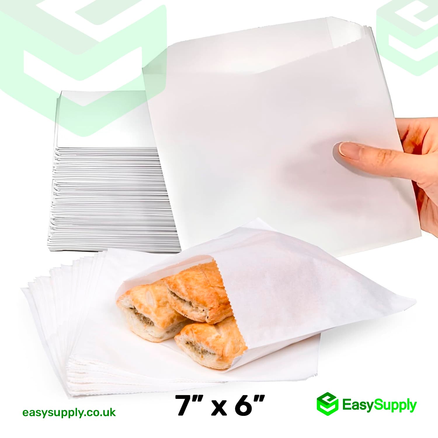 7" x 6" Greaseproof Paper Bags - view 2