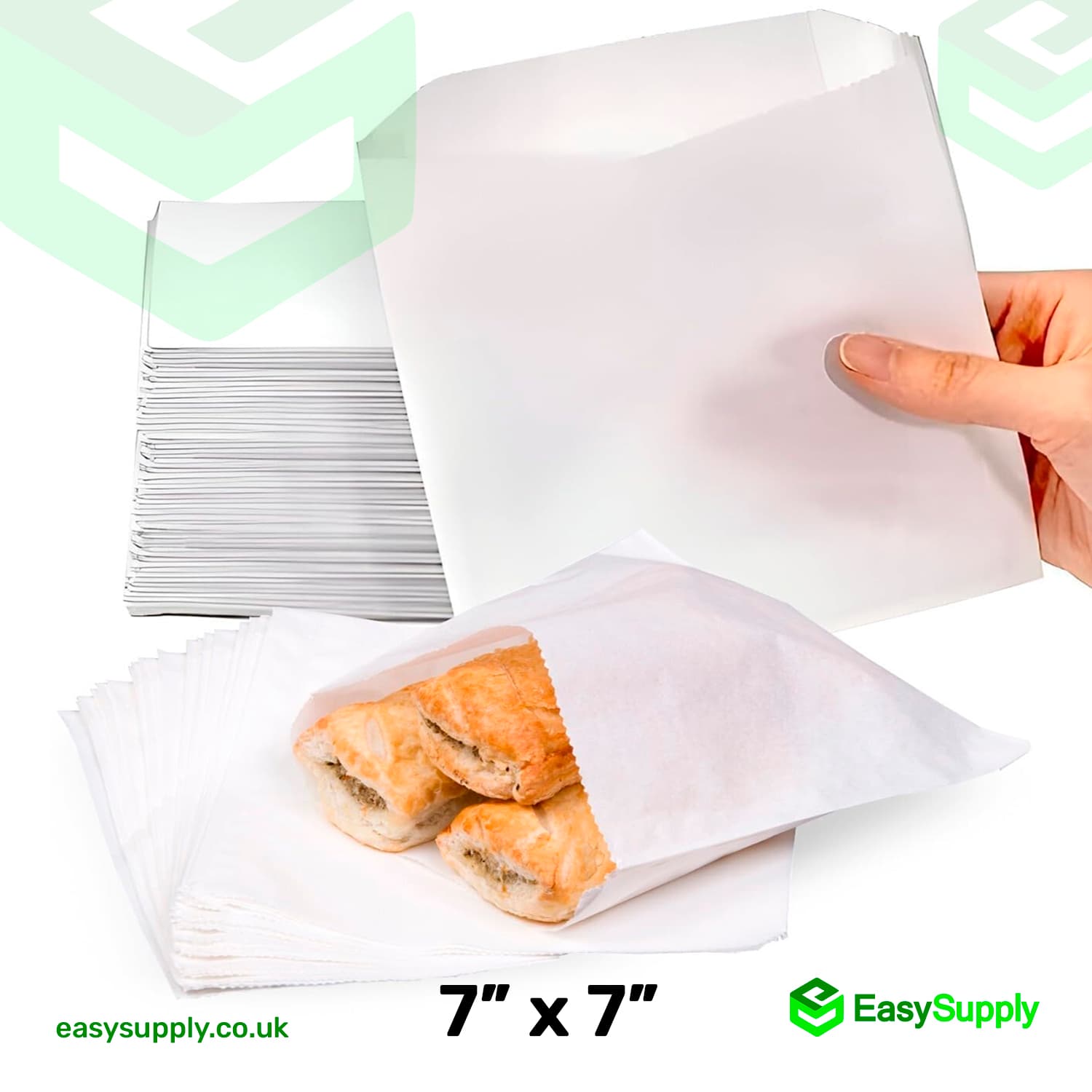 7" x 7" Greaseproof Paper Bags - view 2