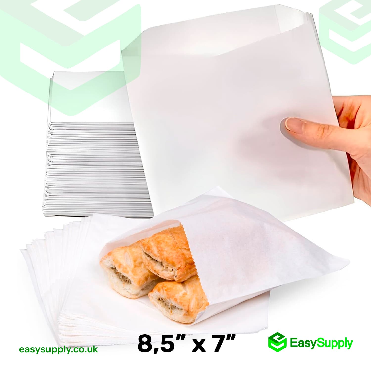 8,5" x 7" Greaseproof Paper Bags