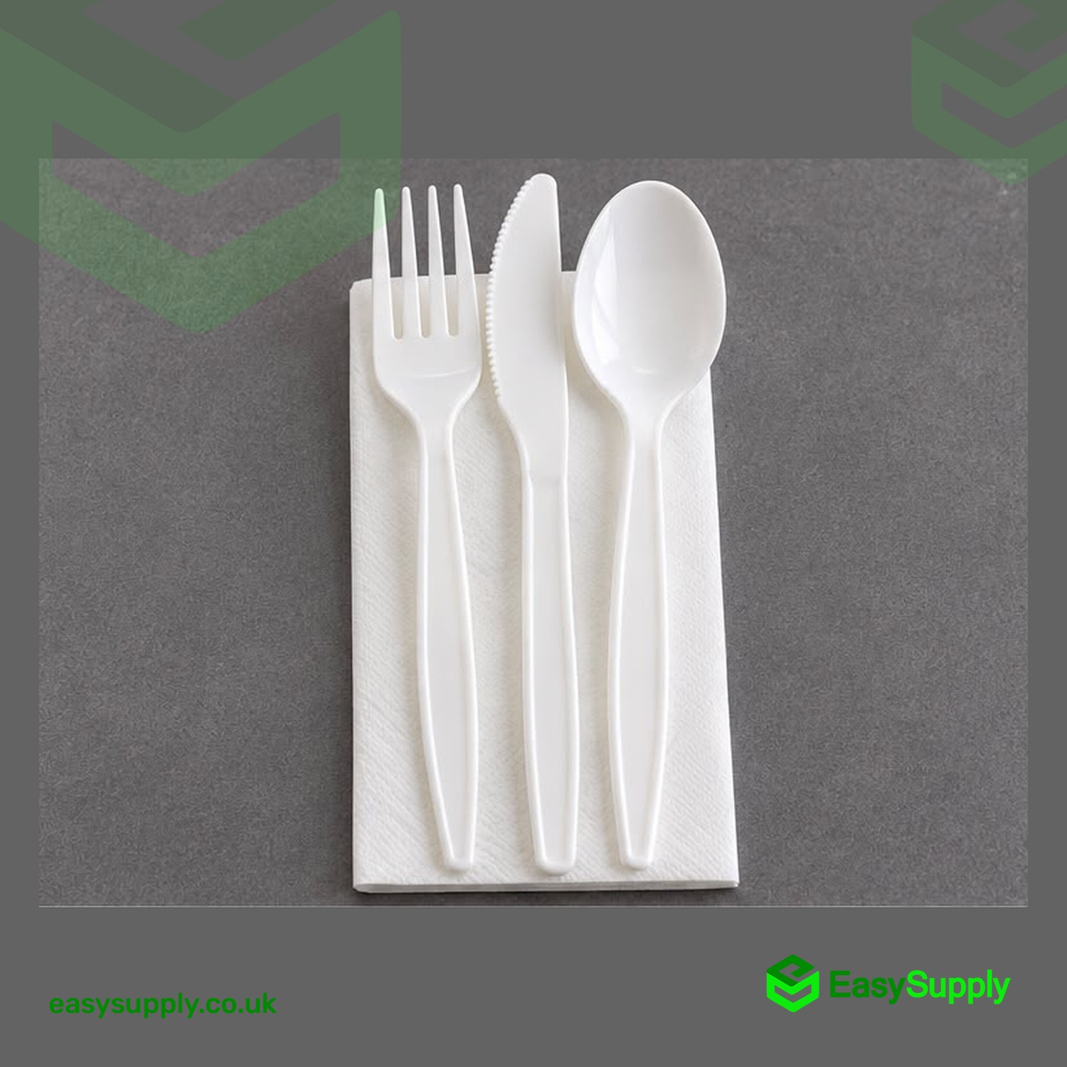 PP 4 in 1 Cutlery Set - Fork, Knife, Spoon & Napkin (250 Sets)