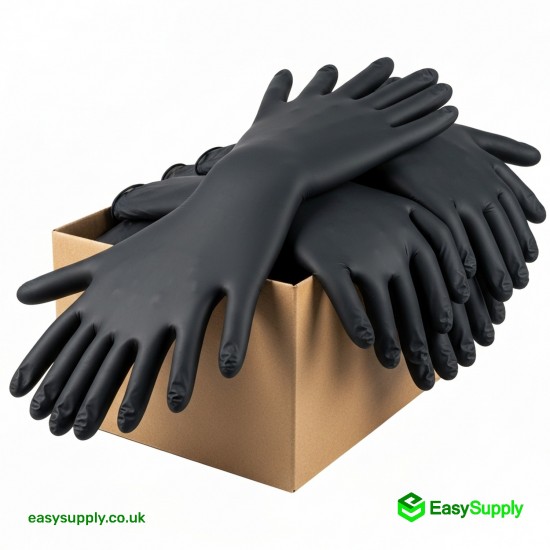 Black Nitrile Gloves Powder Free Large