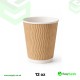 12 oz Brown Kraft Ripple Cups 500 Pcs
