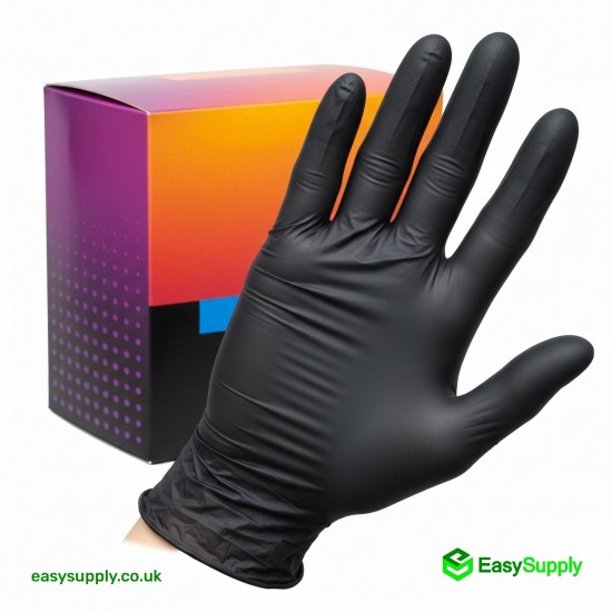 Black Nitrile Gloves Powder Free Medium