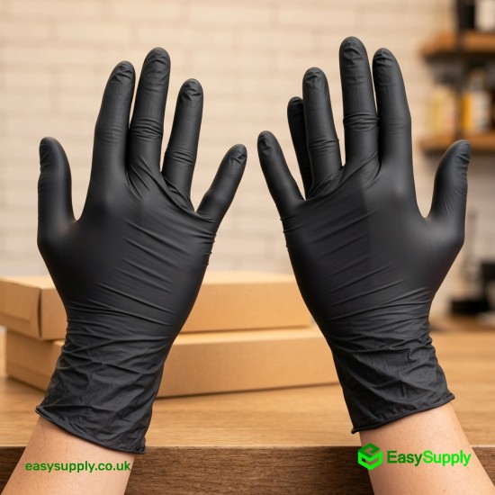 Black Nitrile Gloves Powder Free Medium