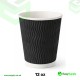 12 oz Ripple Cups Black 500 Pcs