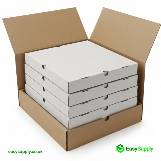 20 Plain White Premium Quality Pizza Boxes 45 Pcs