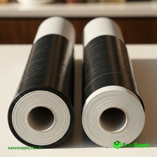 20 Micron Black Opaque Tacky 400 mm Extended Core 6 Rolls Pallet Wrap