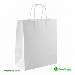 Fish&chips Twisted Handles White Paper Bags Large Size 280 x 170 x 290 mm 