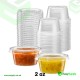 2 Oz Heavy Duty Clear  Separate Sauce Pots & Lids