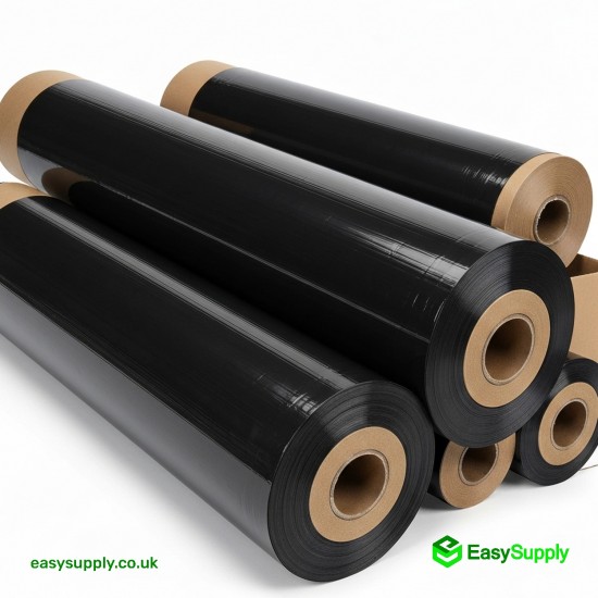 Pallet Wrap Black Opaque Very Tacky 32 Micron 400 mm Extended Core 6 Roll