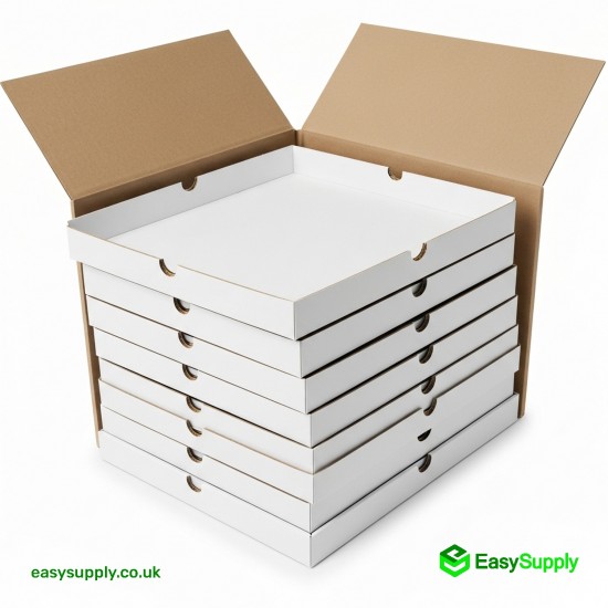 12 Plain White Premium Quality Pizza Boxes 100 Pcs