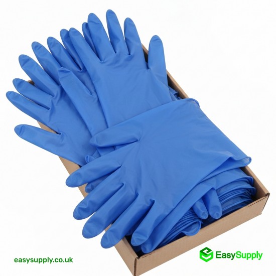 Large Blue Vinyl Powder Free Gloves