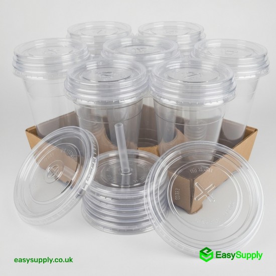 16 oz 12 Flat Smoothie Cup Lid Cups
