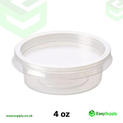 4 Oz Heavy Duty Clear  Separate Sauce Pots & Lids