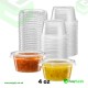 4 Oz Heavy Duty Clear  Separate Sauce Pots & Lids