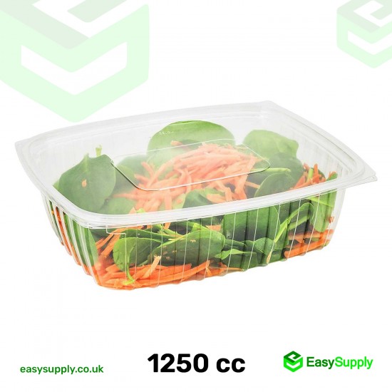 1250 cc Clear Hinged Plastic Containers HD