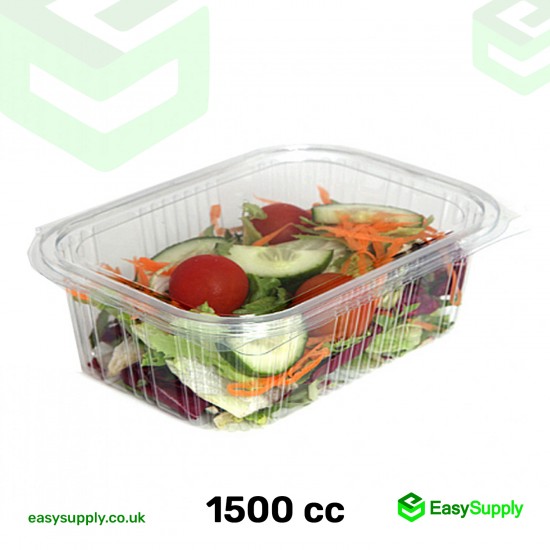 1500 cc Clear Hinged Plastic Containers HD
