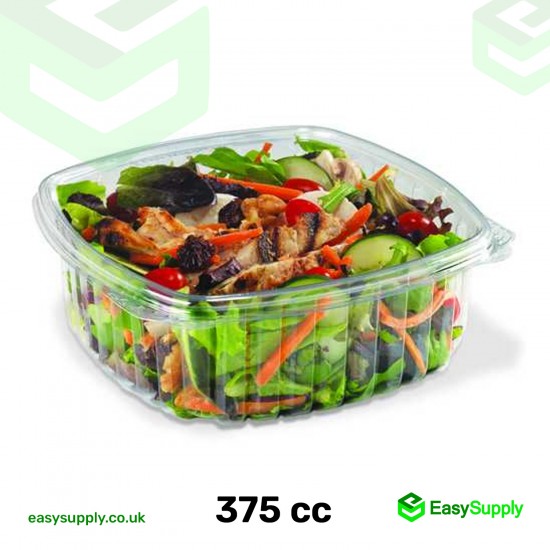 375 cc Clear Hinged Plastic Containers HD