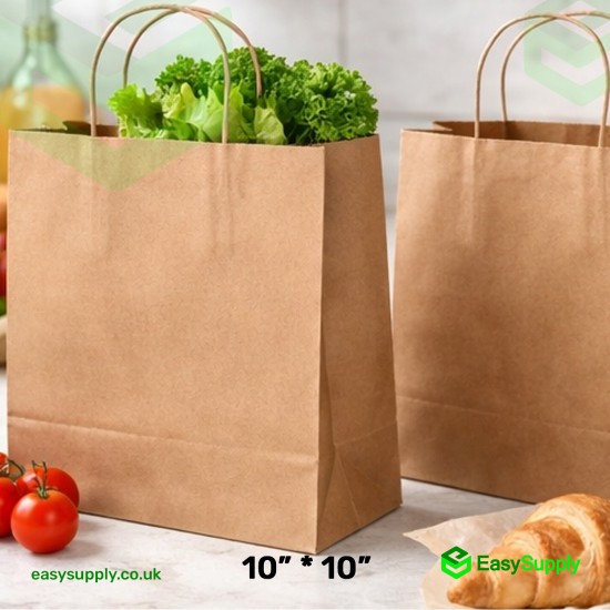 10 x 10 Brown Kraft Paper Bag Greaseproof Paper
