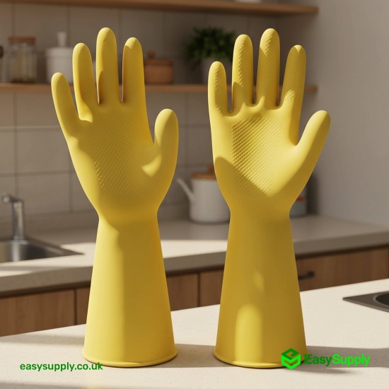 Large Yellow Household Washing Gloves 144 Pairs
