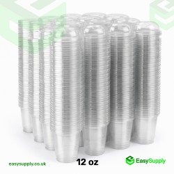 12 oz Smoothie Clear Cup & Dome Cross Hole Lid 250pcs Cups & Lids