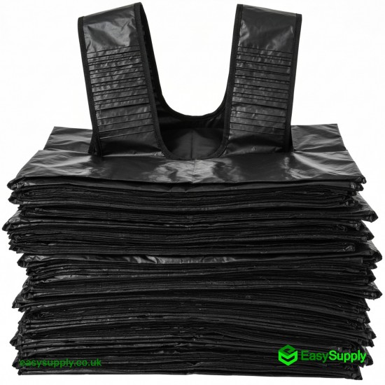 Black Vest Carriers Bags 8 x 13 x 18 Carrier Bags