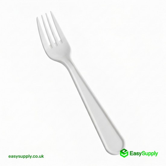 PP White Fork Heavy Duty - Reusable 180 mm Cutlery