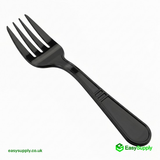 Black Reusable Heavy Duty Forks 180 mm Cutlery