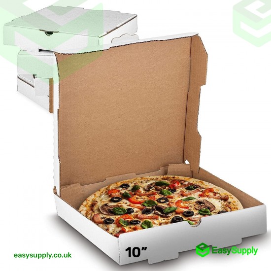 10 Plain White Premium Quality Pizza Boxes 90 Pcs