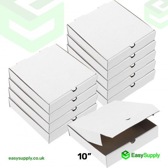 10 Plain White Premium Quality Pizza Boxes 90 Pcs