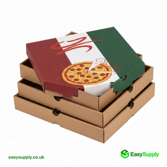 12 Pizza Box White Italian Print Premium Quality 90 Pcs Pizza Boxes