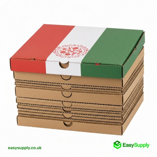 12 Pizza Box White Italian Print Premium Quality 90 Pcs Pizza Boxes