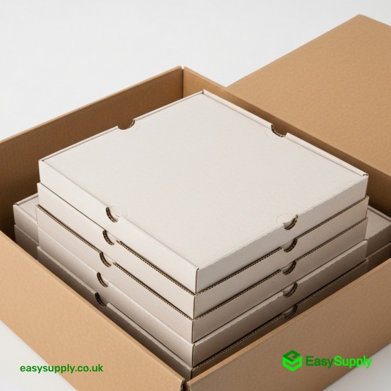 15 Plain White Premium Quality Pizza Boxes 45 Pcs