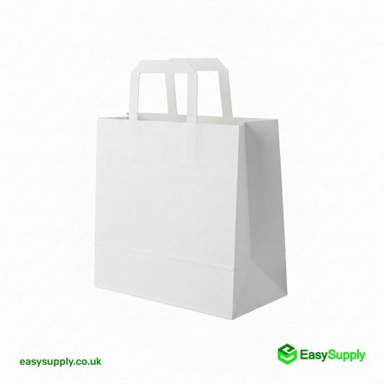 Medium White External Handle SOS Paper Bags Size: 220 x 100 x 245 mm 250 Pcs Foil Bags