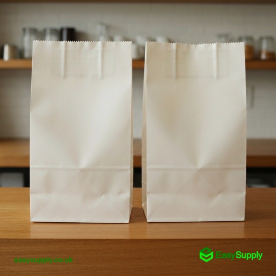 Medium White External Handle SOS Paper Bags Size: 220 x 100 x 245 mm 250 Pcs Foil Bags
