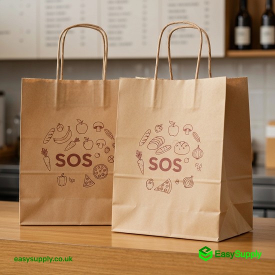 Large White SOS External Flat Handle Bags Size: 250 x 140 x 300 mm 250 Pcs Foil Bags