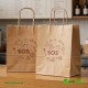 Large White SOS External Flat Handle Bags Size: 250 x 140 x 300 mm 250 Pcs Foil Bags